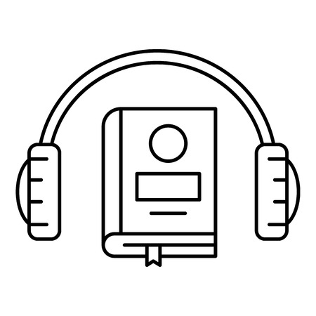 Book listen icon. Outline illustration of book listen vector icon for web design isolated on white backgroundのイラスト素材