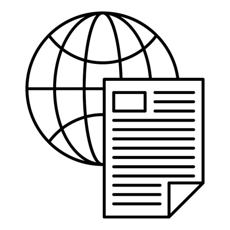 Global document icon. Outline illustration of global document vector icon for web design isolated on white backgroundのイラスト素材