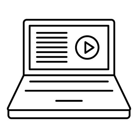 Laptop web surf icon. Outline illustration of laptop web surf vector icon for web design isolated on white backgroundのイラスト素材
