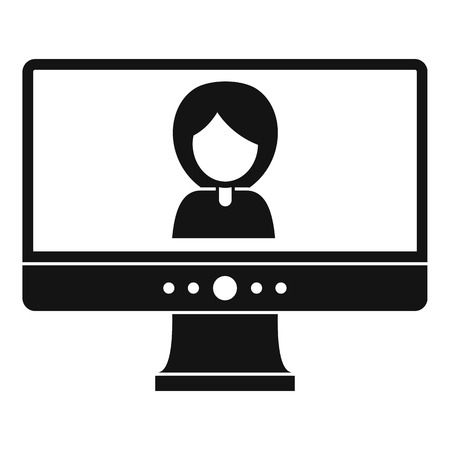 Video conference icon. Simple illustration of video conference vector icon for web design isolated on white backgroundのイラスト素材