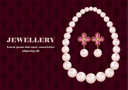 Jewellery concept background. Realistic illustration of jewellery vector concept background for web designのイラスト素材