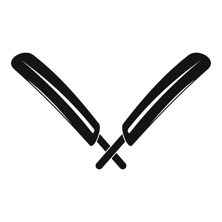 Crossed cricket bats logo, simple styleのイラスト素材