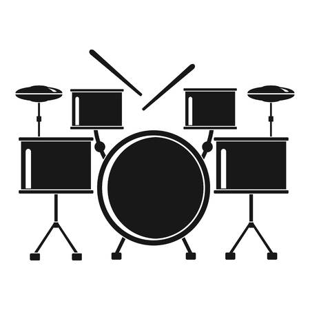 Drums set icon. Simple illustration of drums set vector icon for web design isolated on white backgroundのイラスト素材