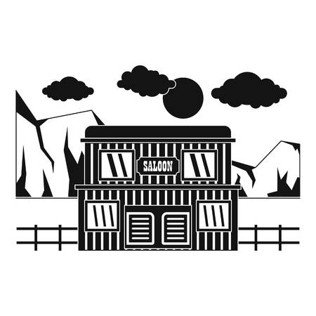 Texas saloon icon. Simple illustration of texas saloon vector icon for web design isolated on white backgroundのイラスト素材