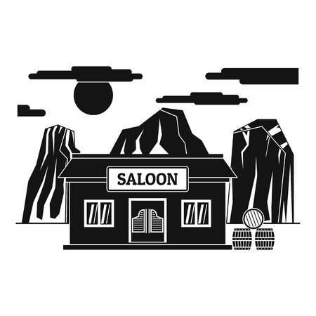 Western saloon icon. Simple illustration of western saloon vector icon for web design isolated on white backgroundのイラスト素材