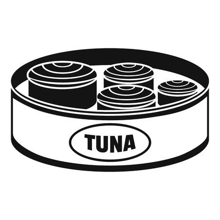 Open tuna can icon. Simple illustration of open tuna can vector icon for web design isolated on white backgroundのイラスト素材