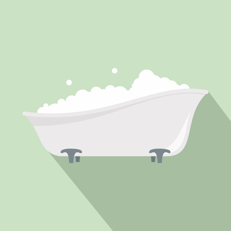 Bubblebath in bathtube icon. Flat illustration of bubblebath in bathtube vector icon for web designのイラスト素材