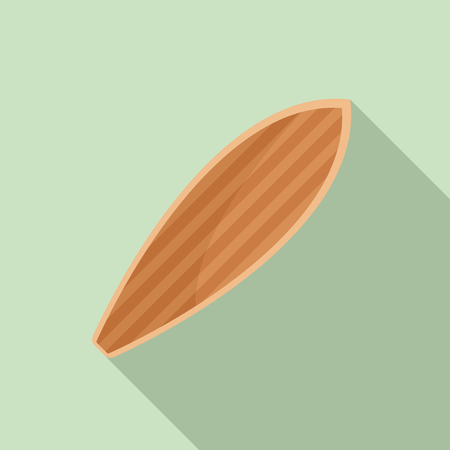 Wood surfboard icon. Flat illustration of wood surfboard vector icon for web designのイラスト素材