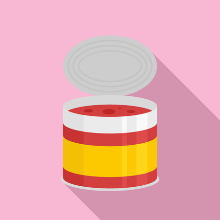 Tomato tin can icon. Flat illustration of tomato tin can vector icon for web designのイラスト素材