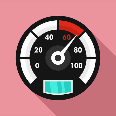 Motor bike speedometer icon. Flat illustration of motor bike speedometer vector icon for web designのイラスト素材
