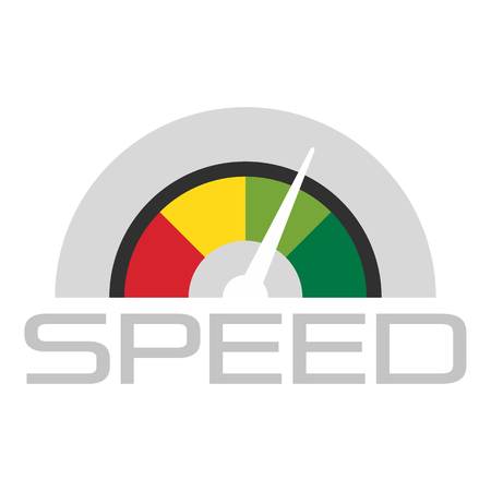 Trendy speedometer logo. Flat illustration of trendy speedometer vector logo for web design