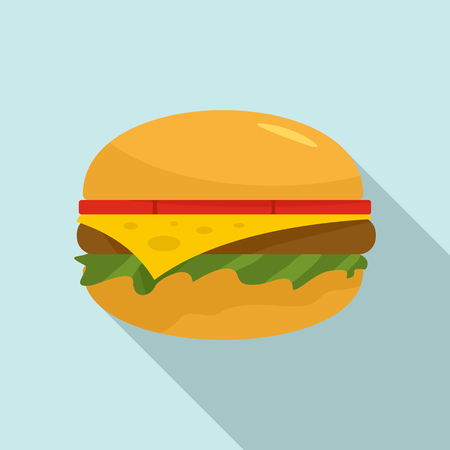 American burger icon. Flat illustration of american burger vector icon for web designのイラスト素材