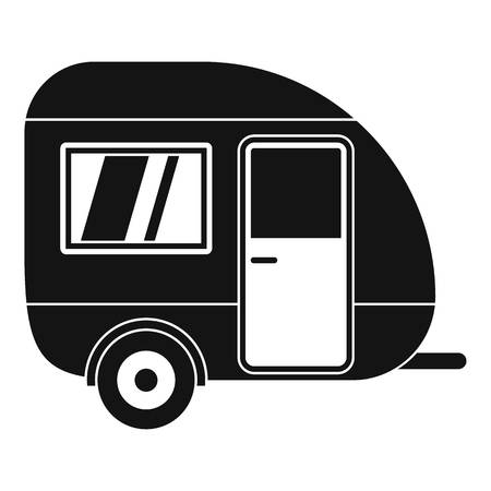 Travel trailer icon. Simple illustration of travel trailer vector icon for web design isolated on white backgroundのイラスト素材