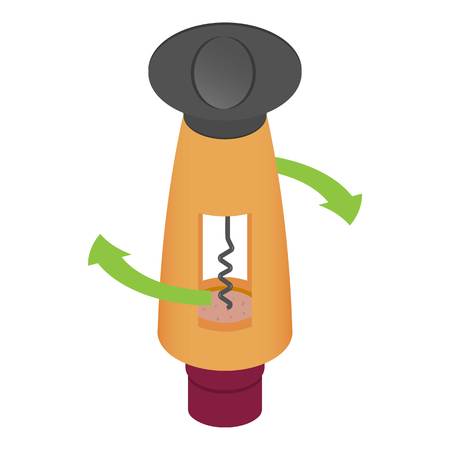 Plastic corkscrew icon. Isometric of plastic corkscrew vector icon for web design isolated on white backgroundのイラスト素材