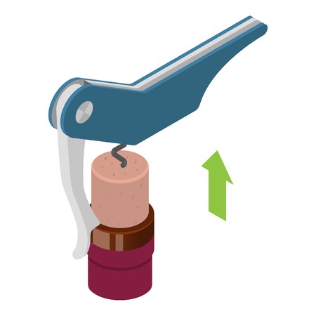 Blue corkscrew icon, isometric styleのイラスト素材