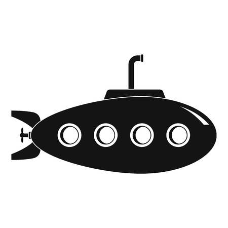 Submarine icon. Simple illustration of submarine vector icon for web design isolated on white backgroundのイラスト素材