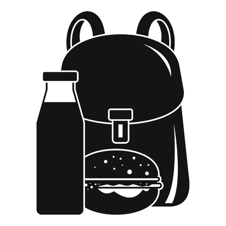 Backpack milk burger icon. Simple illustration of backpack milk burger vector icon for web design isolated on white backgroundのイラスト素材