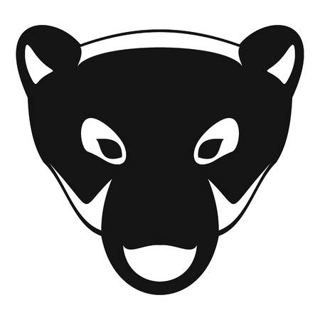 Polar bear head icon, simple style
