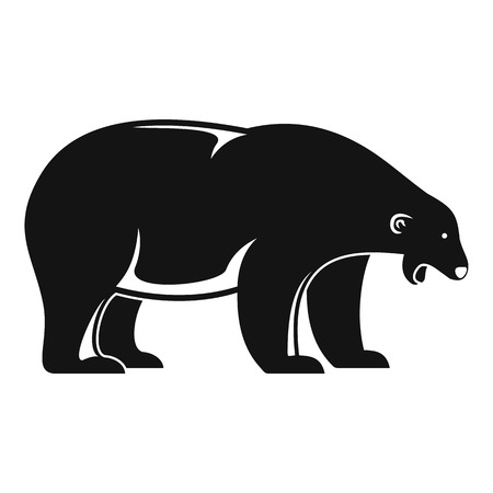 Polar bear howl icon, simple styleのイラスト素材