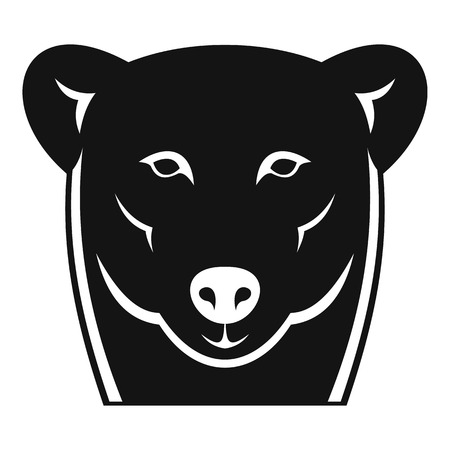 Head female polar bear icon, simple styleのイラスト素材