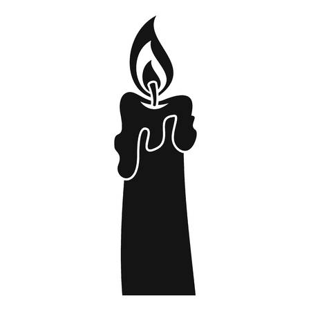 Burning candle icon. Simple illustration of burning candle vector icon for web design isolated on white backgroundのイラスト素材