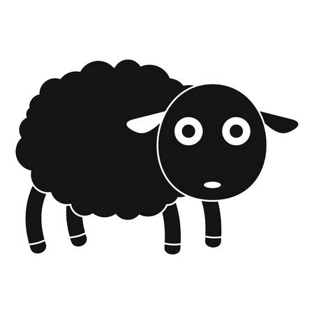 Cute sheep icon. Simple illustration of cute sheep vector icon for web design isolated on white backgroundのイラスト素材