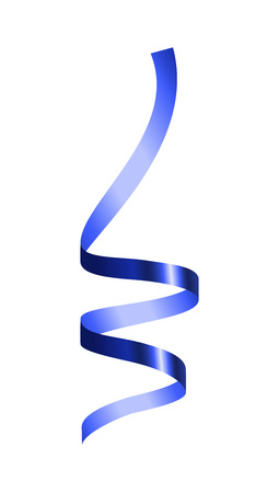 Blue serpentine ribbon mockup. Realistic illustration of blue serpentine ribbon vector mockup for web design isolated on white backgroundのイラスト素材