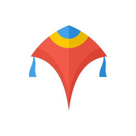 Paper kite icon. Flat illustration of paper kite vector icon for web isolated on whiteのイラスト素材