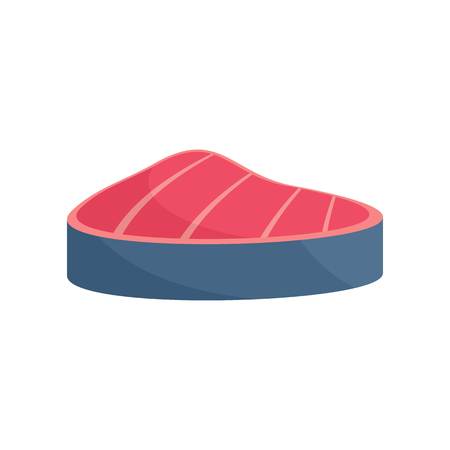 Piece of tuna icon. Flat illustration of piece of tuna vector icon for web isolated on whiteのイラスト素材