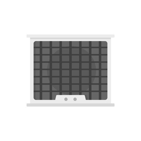 Air conditioner compressor icon. Flat illustration of air conditioner compressor vector icon for web isolated on whiteのイラスト素材