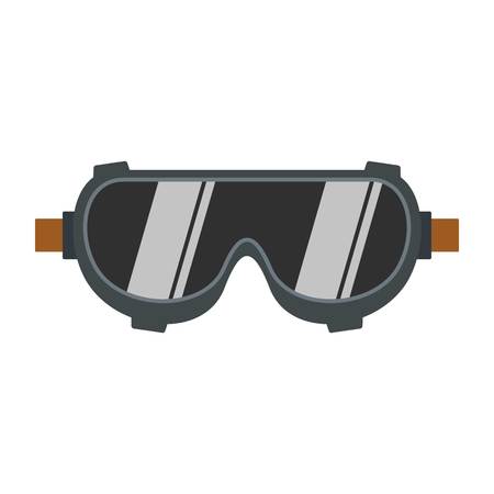Welding worker glasses icon. Flat illustration of welding worker glasses vector icon for web isolated on whiteのイラスト素材