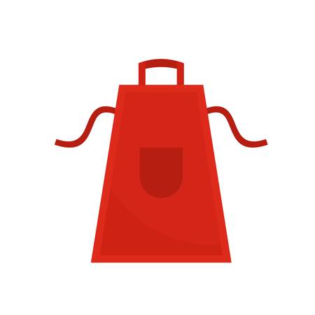 Bbq apron icon. Flat illustration of bbq apron vector icon for web isolated on whiteのイラスト素材