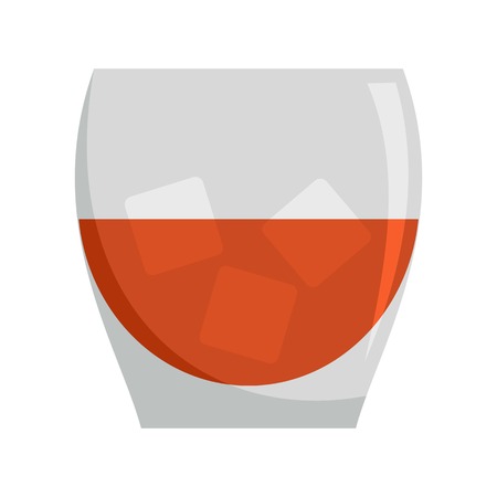 Glass of rum icon, flat styleのイラスト素材