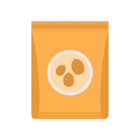 Peanut pack icon. Flat illustration of peanut pack vector icon for web isolated on whiteのイラスト素材