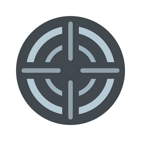 Military aim target icon. Flat illustration of military aim target vector icon for web isolated on whiteのイラスト素材