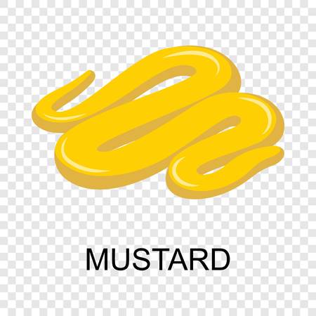 Mustard icon. Isometric of mustard vector icon for on transparent backgroundのイラスト素材