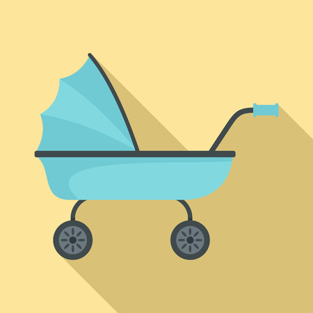 Baby trolley icon. Flat illustration of baby trolley vector icon for web designのイラスト素材