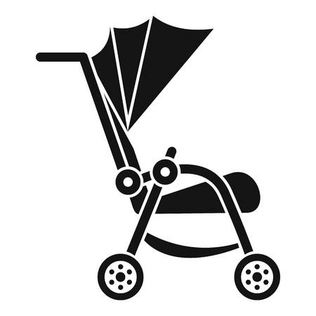 Baby pram icon. Simple illustration of baby pram vector icon for web design isolated on white backgroundのイラスト素材