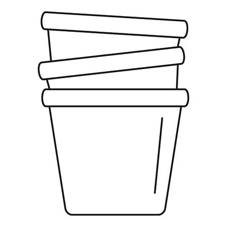 Flowerpots icon. Outline flowerpots vector icon for web design isolated on white backgroundのイラスト素材