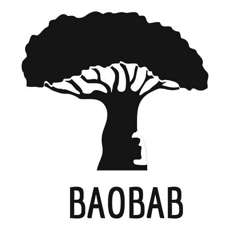 Baobab tree icon, simple black styleの写真素材