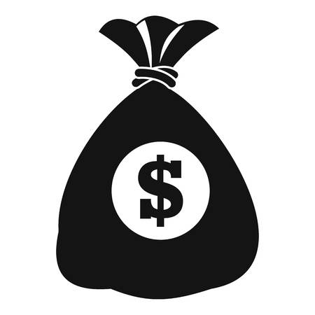 Bag money icon, simple black styleの写真素材