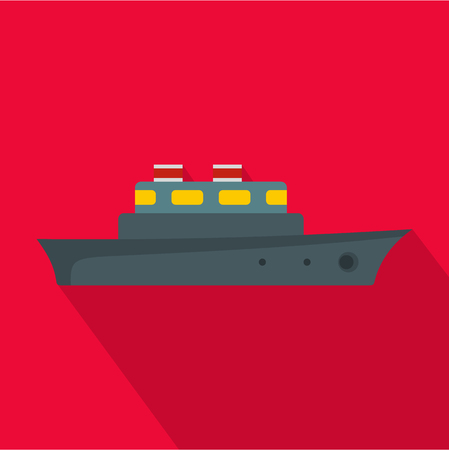 Ship ocean icon, flat styleの写真素材