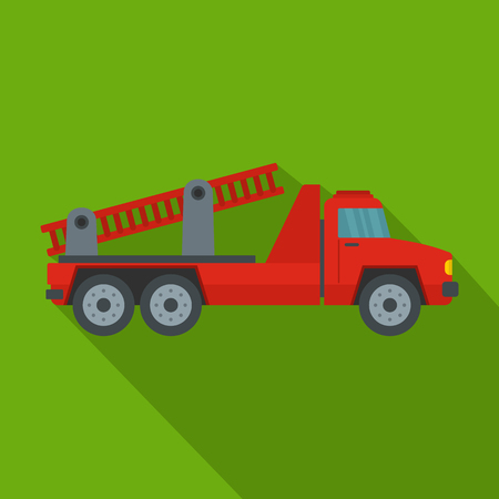 Fire engine icon. Flat illustration of fire engine icon for webの写真素材