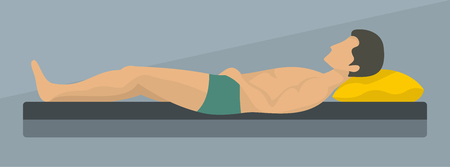 Lying human banner. Flat illustration of lying human banner for webの写真素材