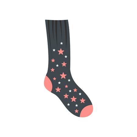 Sock with star icon, flat styleの写真素材