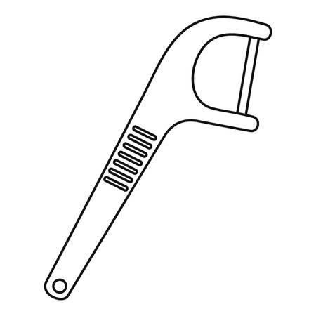 Medical floss pick icon. Outline illustration of medical floss pick icon for web design isolated on white backgroundの写真素材