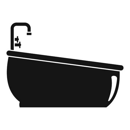 Bathtube water tap icon. Simple illustration of bathtube water tap icon for web design isolated on white backgroundの写真素材