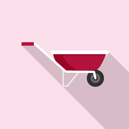 One wheel barrow icon. Flat illustration of one wheel barrow icon for web designの写真素材