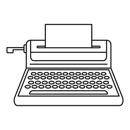 Small typewriter icon. Outline illustration of small typewriter icon for web design isolated on white backgroundの写真素材