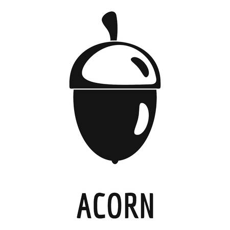 Acorn icon. Simple illustration of acorn icon for web design isolated on white backgroundの写真素材